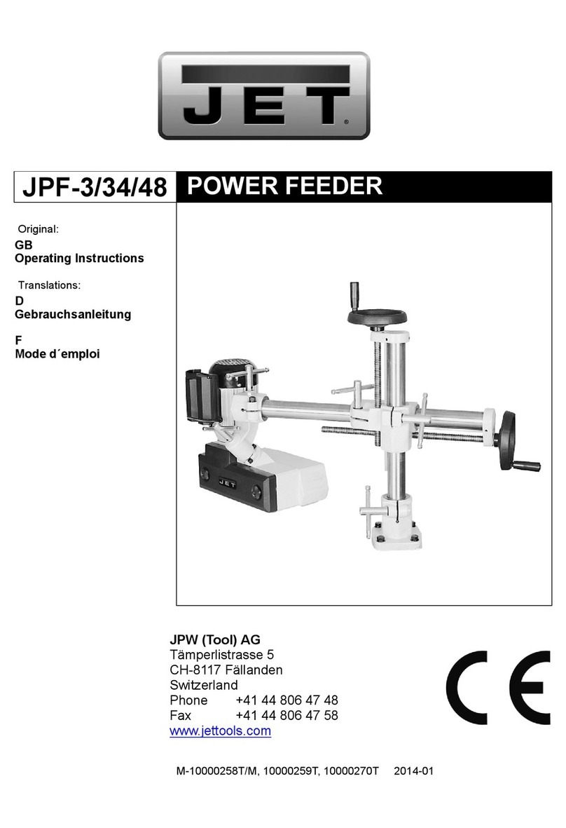 Jet JPF-3 operating instructions