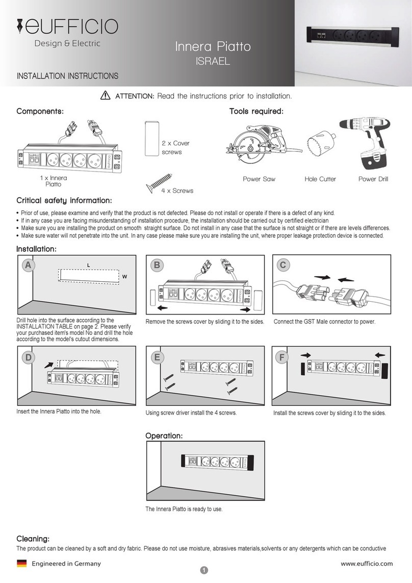 Eufficio Innera Piatto installation instructions
