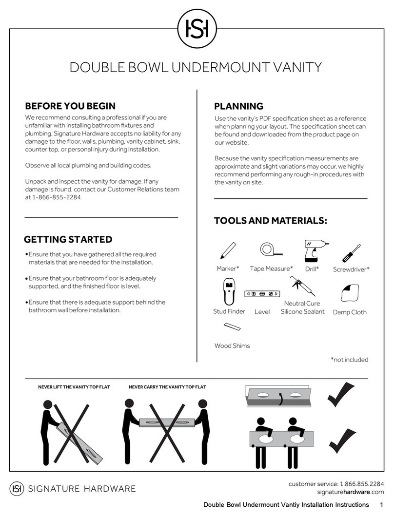 Signature Hardware DOUBLE BOWL UNDERMOUNT VANITY User manual