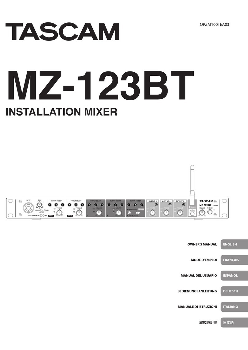 Tascam MZ-123BT User manual Tascam MZ-123BT User manual