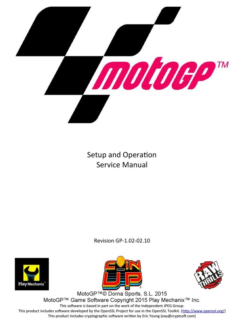 PlayMechanix MotoGP Setup and Operatin Service Manual PlayMechanix MotoGP Setup and Operatin Service Manual