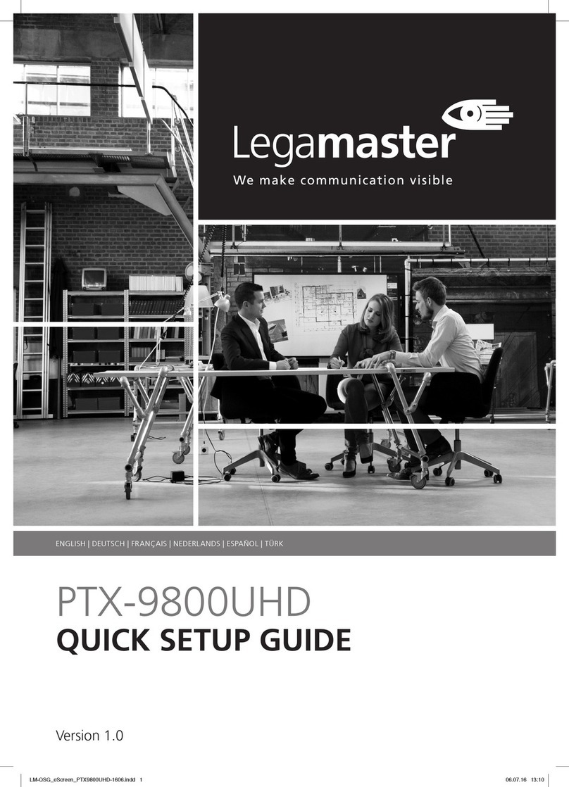 Legamaster e-Screen PTX-9800UHD Quick setup guide