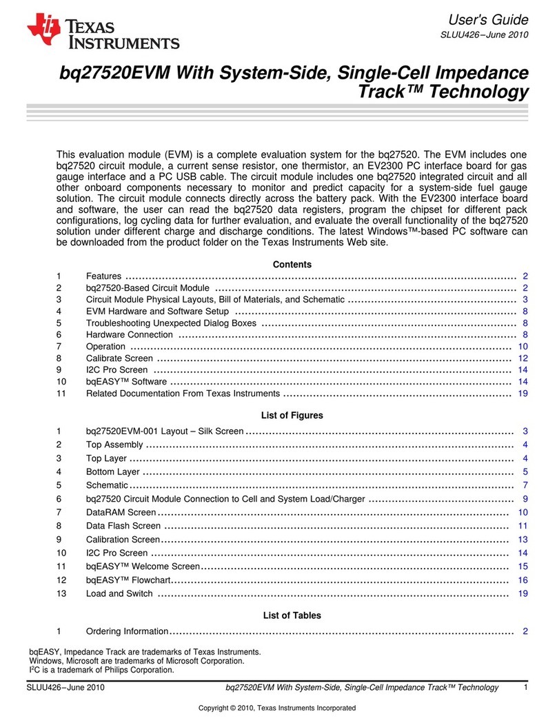 Texas Instruments Track bq27520EVM user guide