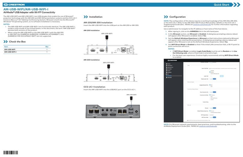 Crestron AirMedia AM-USB-WIFI User manual
