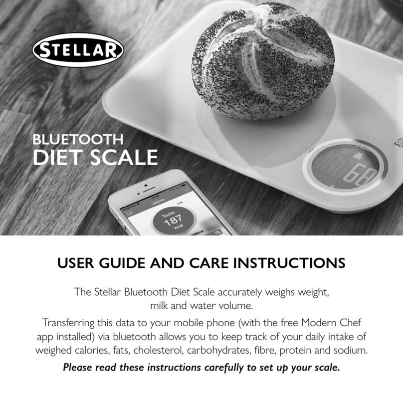 stellar labs Bluetooth Diet Scale User guide and care instructions