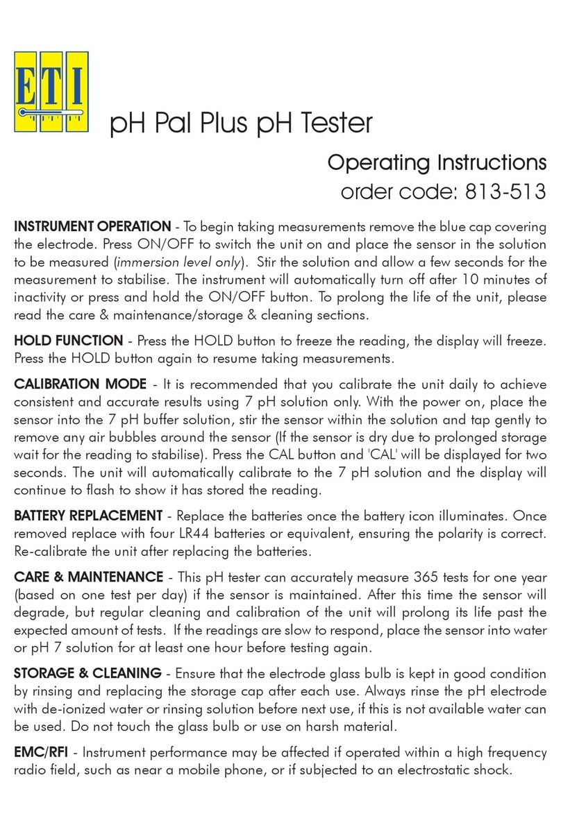 ETI pH Pal Plus operating instructions