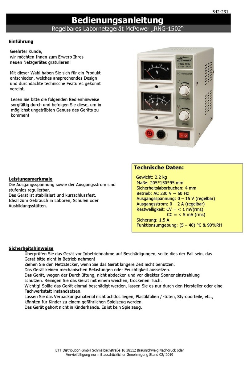 McPower RNG-1502 User manual