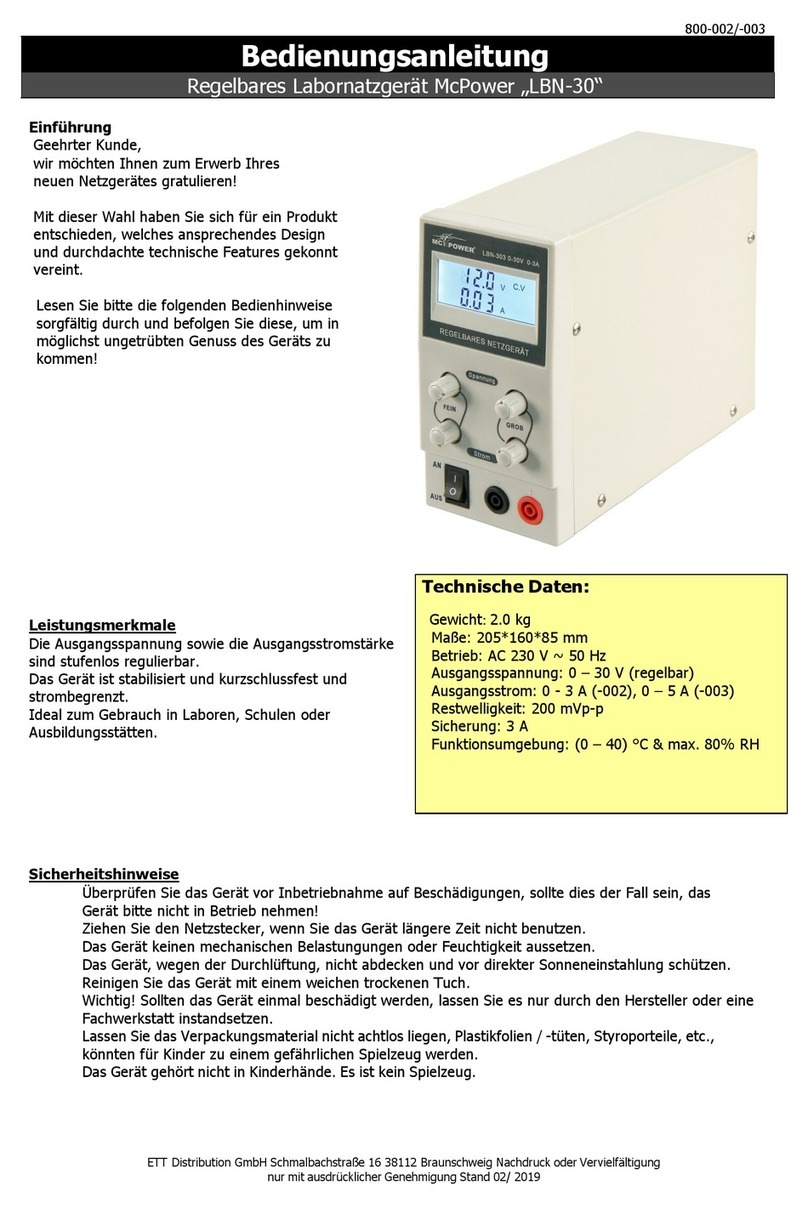McPower LBN-30 User manual