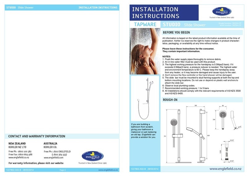 Englefield TAPWARE STUDIO 5622A-CP installation instructions Englefield TAPWARE STUDIO 5622A-CP installation instructions