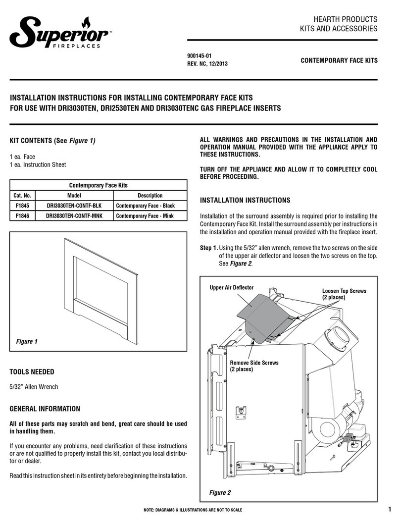 Superior Fireplaces DRI3030TEN-CONTF-BLK installation instructions Superior Fireplaces DRI3030TEN-CONTF-BLK installation instructions