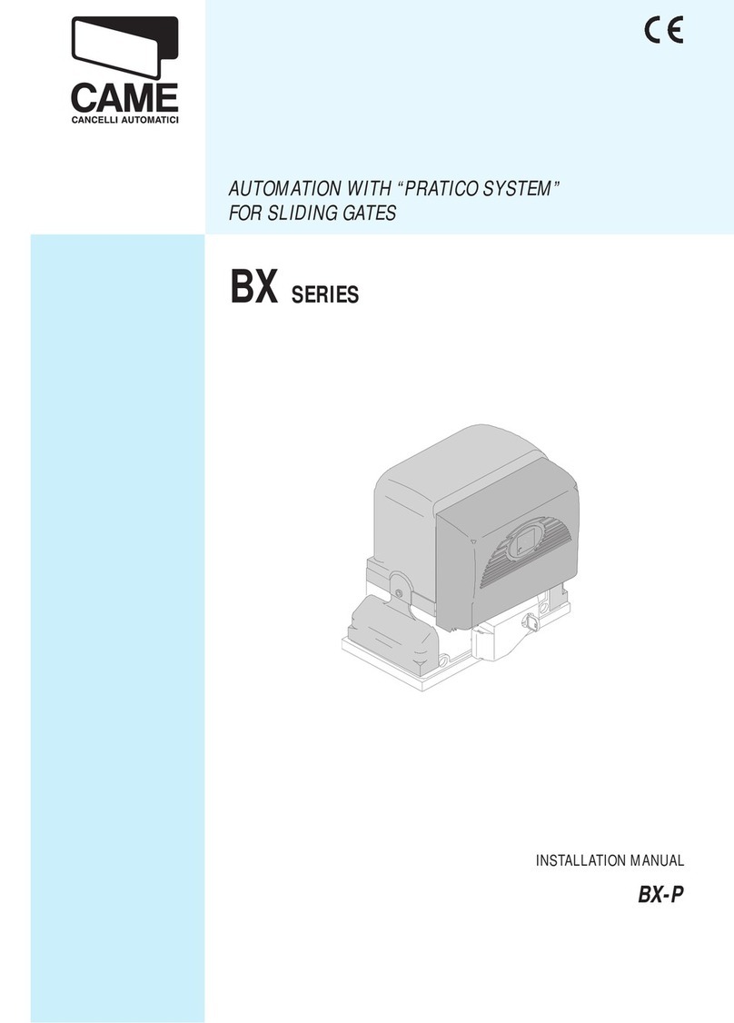 CAME PRATICO SYSTEM BX Series installation manual