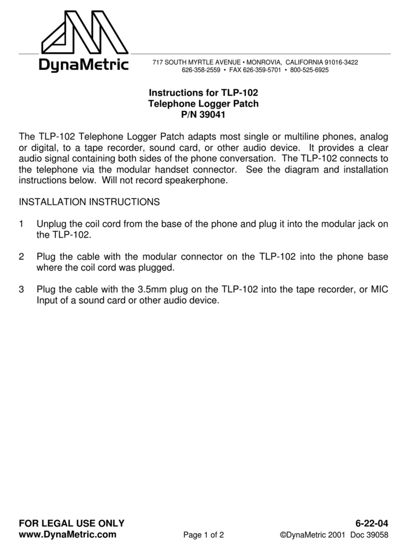 DynaMetric TLP-102 instructions