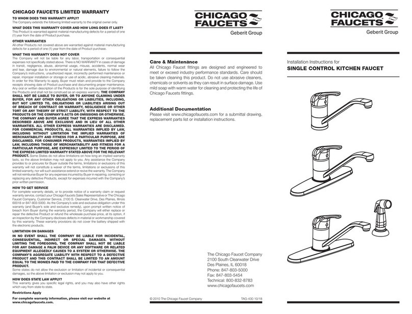 Chicago Faucets 430 installation instructions