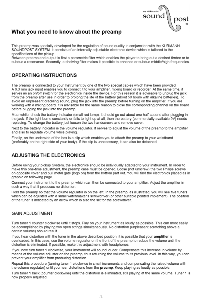 KURMANN SOUNDPOST SYSTEM quick start guide