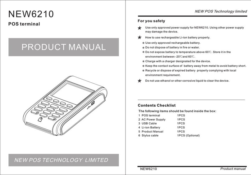 New Pos Technology NEW6210 product manual