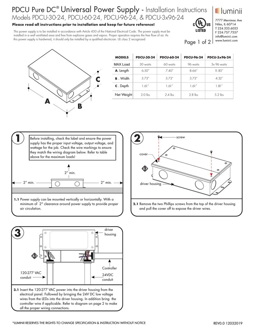 luminii Pure DC PDCU-30-24 installation instructions