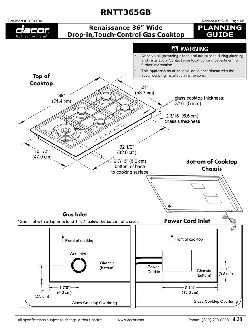 Dacor Renaissance RNTT365GB Planning guide