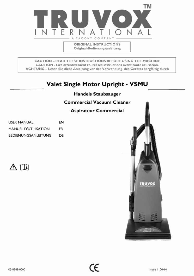 Truvox Valet Single Motor Upright VSMU user manual