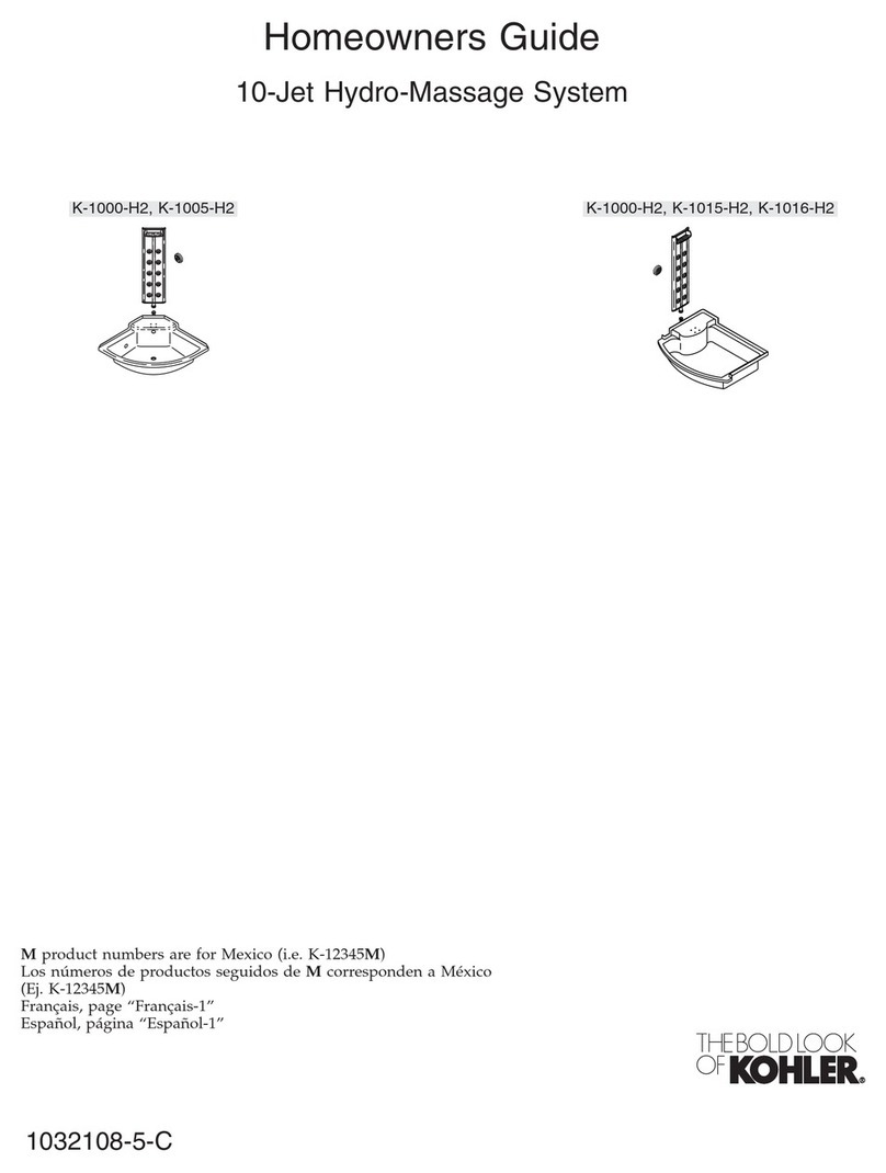Kohler 10-Jet K-1000-H2 Assembly instructions