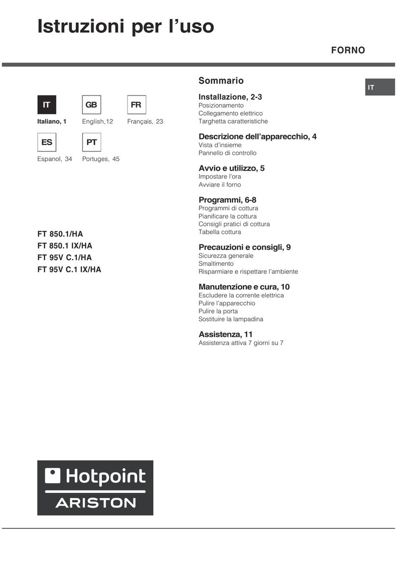 Hotpoint Ariston FT 850.1/HA operating instructions