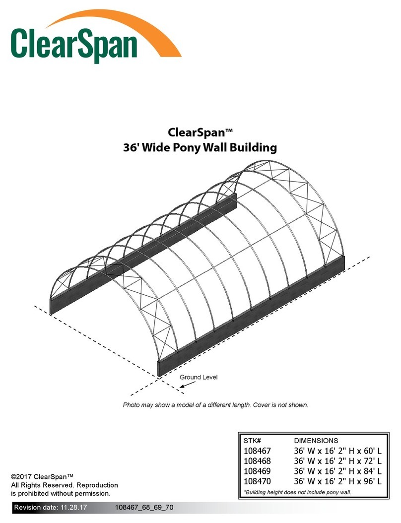 ClearSpan 36' Wide Pony Wall Building User manual ClearSpan 36' Wide Pony Wall Building User manual
