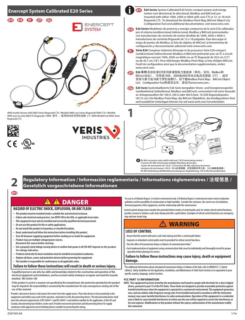 Veris Enercept System Calibrated E20 Series User manual