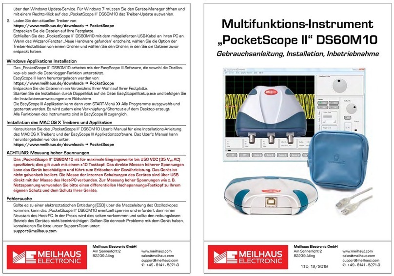 Meilhaus Electronic PocketScope II DS60M10 Quick Start Guide, Installation Meilhaus Electronic PocketScope II DS60M10 Quick Start Guide, Installation
