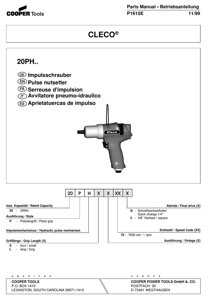 Cooper Tools CLECO 20PH Series User manual