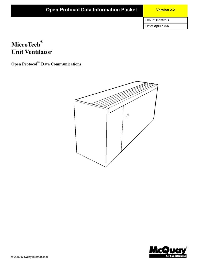 McQuay MicroTech UV1S2 Series Protocol manual