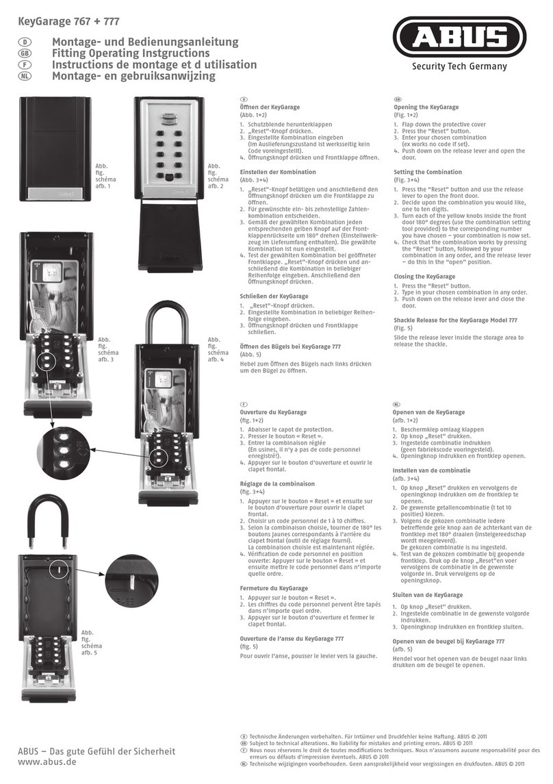Abus KeyGarage 767 operating instructions