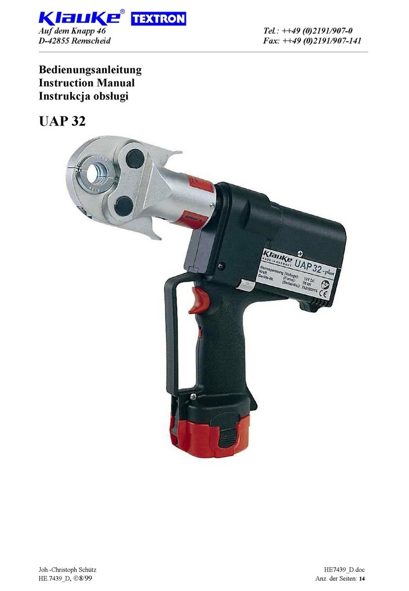 Klauke TEXTRON UAP 32 User manual Klauke TEXTRON UAP 32 User manual