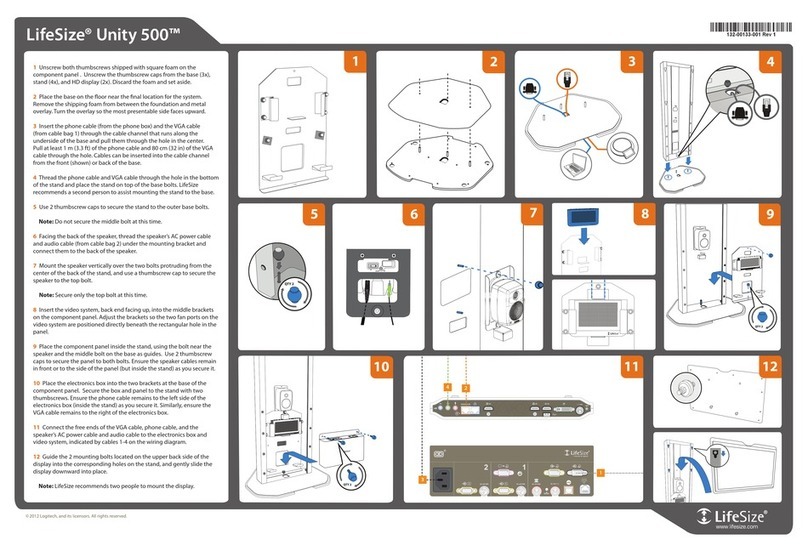 Logitech LifeSize Unity 500 Quick reference card