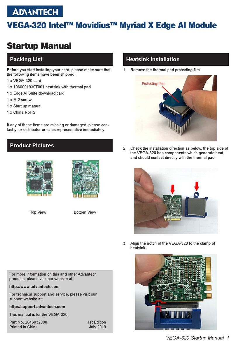 Advantech VEGA-320 Installation and operation manual