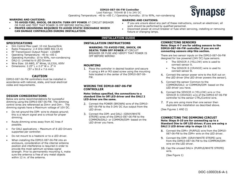 Synapse DIM10-087-06-FW User manual