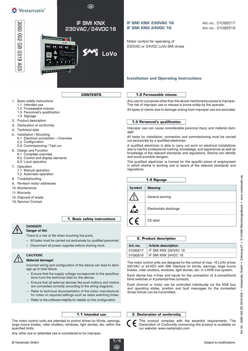 Vestamatic IF SMI KNX 230VAC 16 manual