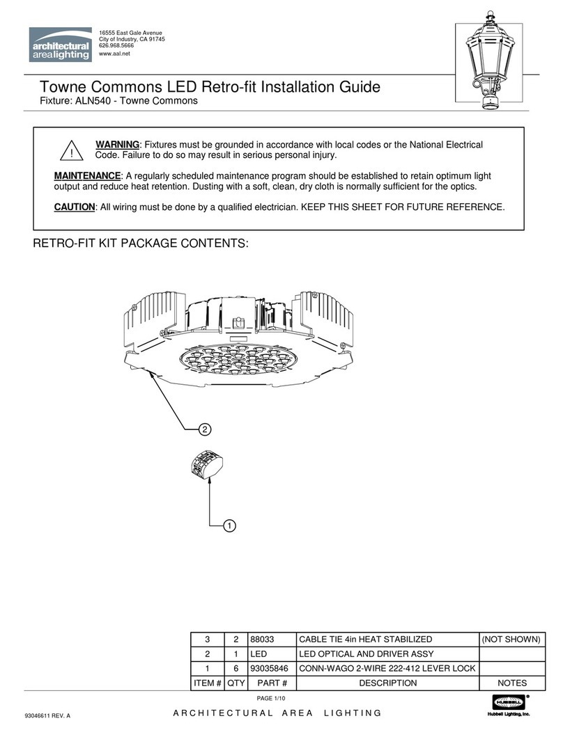 Architectural Area Lighting Towne Commons ALN540 installation guide Architectural Area Lighting Towne Commons ALN540 installation guide