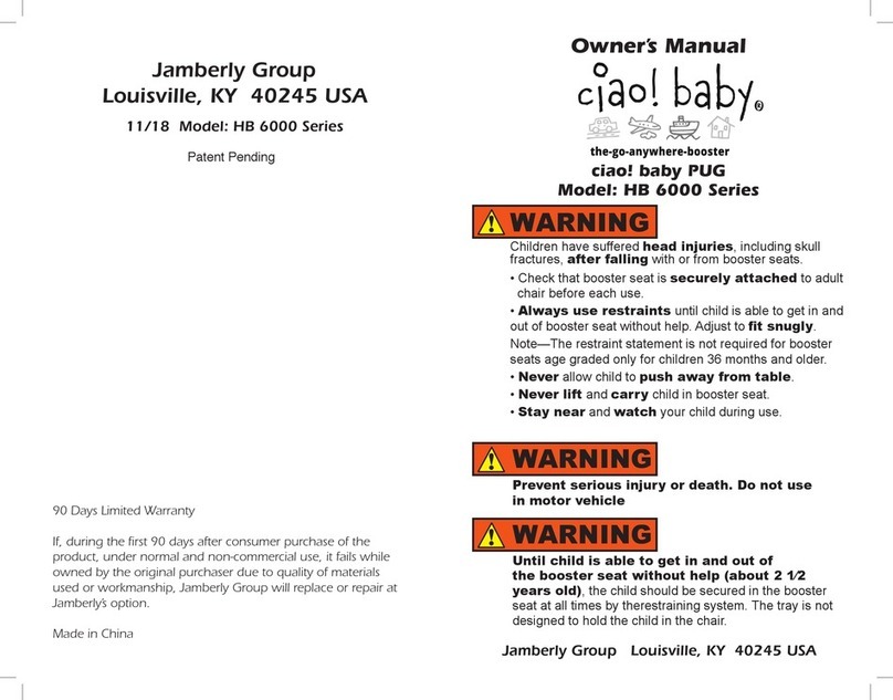 Jamberly Group Ciao! Baby PUG HB 6000 Series owner's manual Jamberly Group Ciao! Baby PUG HB 6000 Series owner's manual