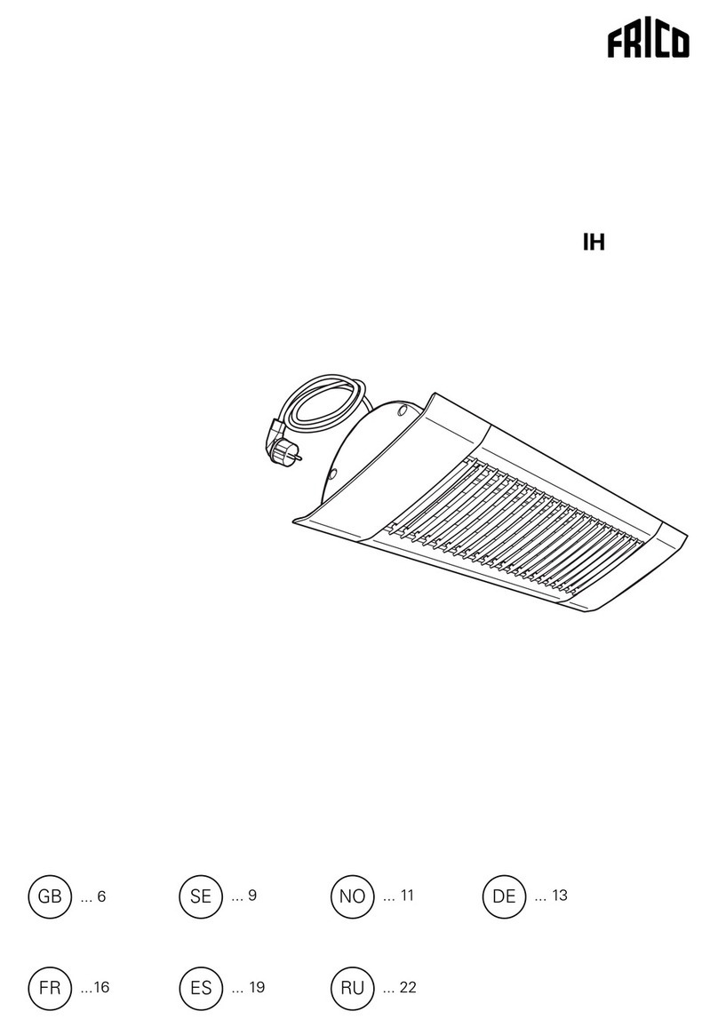 Frico IH Series Installation and operating instructions