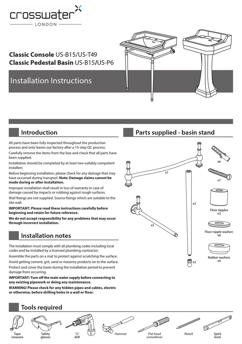 Crosswater Classic Console Series User manual Crosswater Classic Console Series User manual