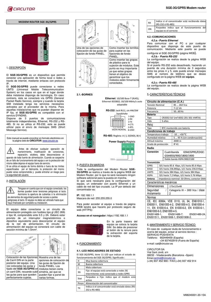 Circutor SGE-3G/GPRS quick start guide