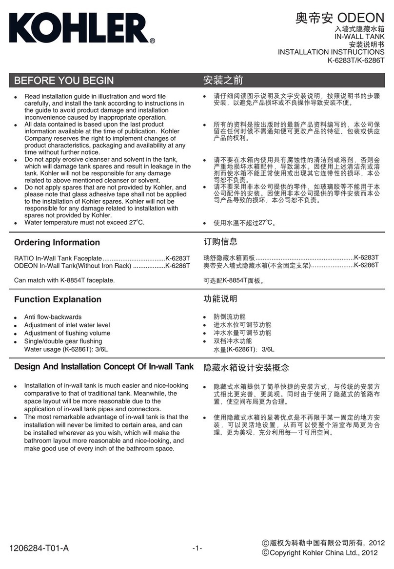 Kohler ODEON K-6286T User manual