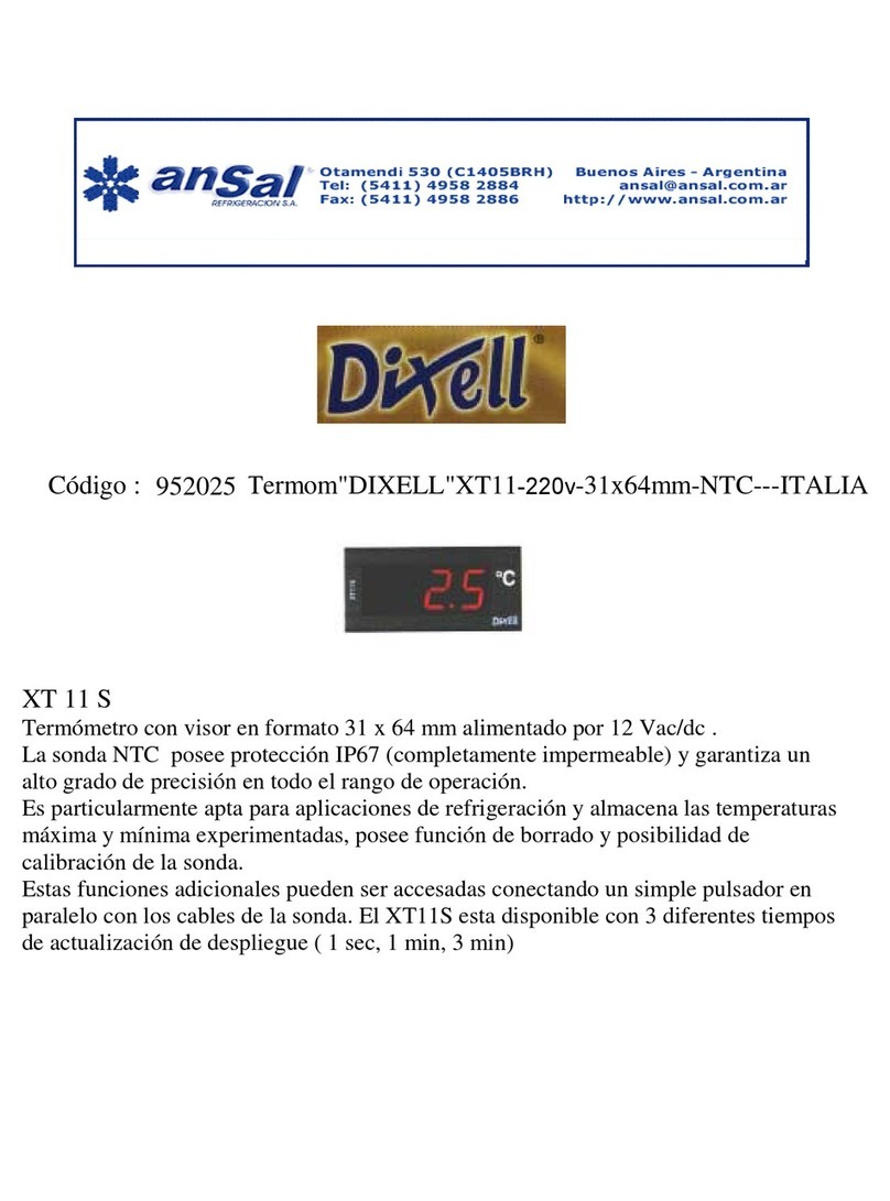 dixell XT11S Installation and operating instructions
