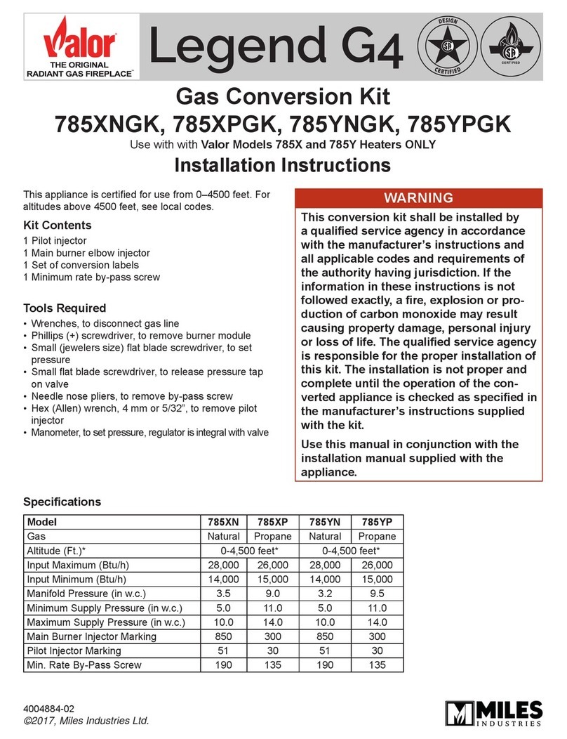Valor Legend G4 785XNGK installation instructions