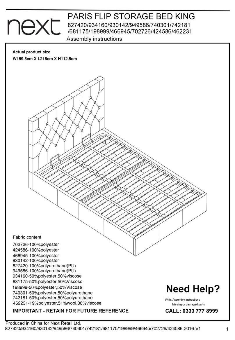 Next PARIS FLIP STORAGE BED KING User manual