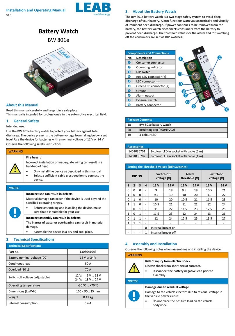 LEAB BW 801e Installation and operating manual