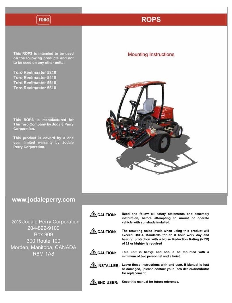 Toro ROPS Reelmaster 5210 User manual Toro ROPS Reelmaster 5210 User manual