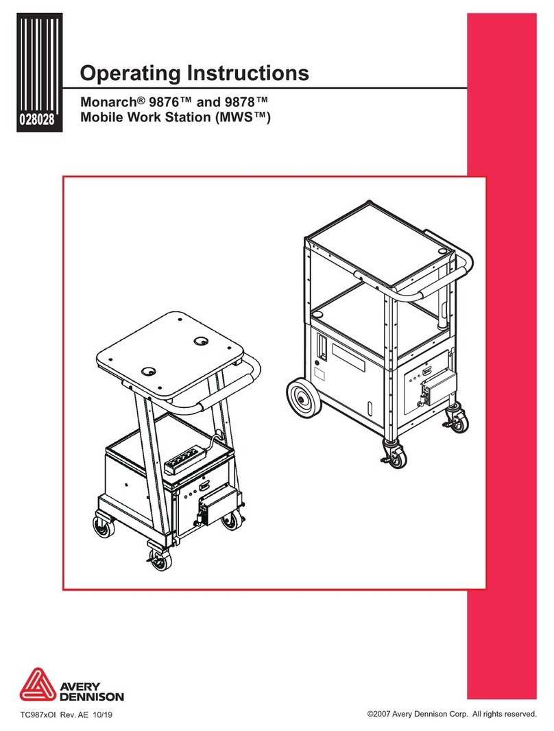 Avery Dennison Mobile Work Station (MWS) Monarch 9876 operating instructions