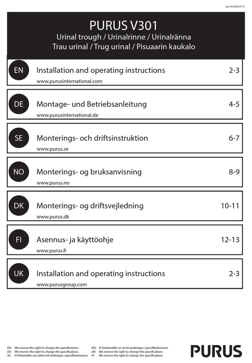 Purus V301 Installation and operating instructions