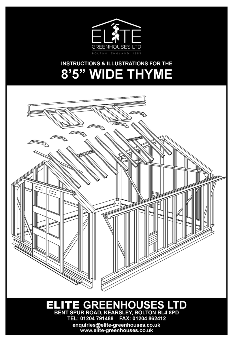 Elite Greenhouses 8'5" Wide Thyme Instructions & Illustations