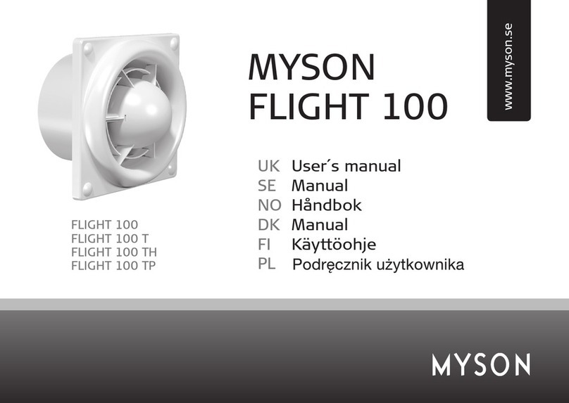 Myson FLIGHT 100 Series user manual Myson FLIGHT 100 Series user manual